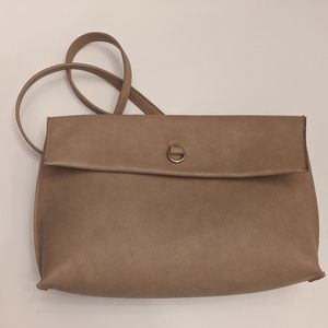 Anthropologie women beige bag Pu Leather shoulder cross body bag